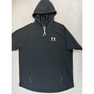 Under Armour Heatgear Short Sleeve Hoodie Shirt (Men's 2XL) Black